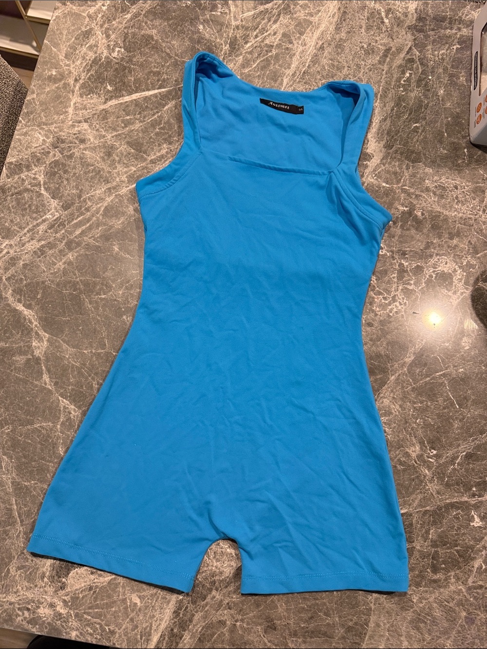 Blue  Sleeveless One-Piece  Romper